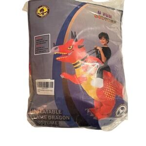 Inflatable Flame Dragon Riding One Piece Halloween Costume Kids Size